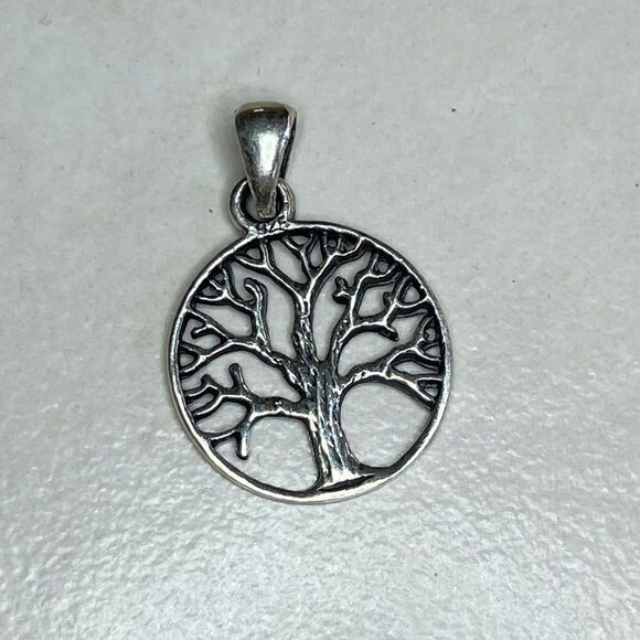 925 Tree of Life Pendant Only Small 1/2" Silver Tree - Picture 2 of 3